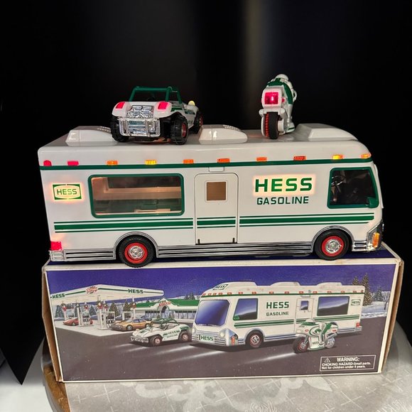 Hess Recreation Van Dune Buggy Motorcycle Lights 1998 Loading Ramp Friction Moto - Picture 8 of 10